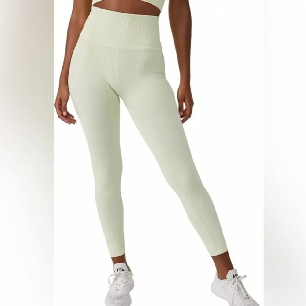 Free People FP Movement‎ Good Karma Leggings 3/4th high rise whipped lime pastel